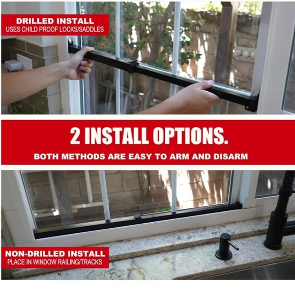 SECURITYMAN Window Security Lock Bar Black Adjustable 14.25”-37”, Originally $35 - Picture 3 of 12